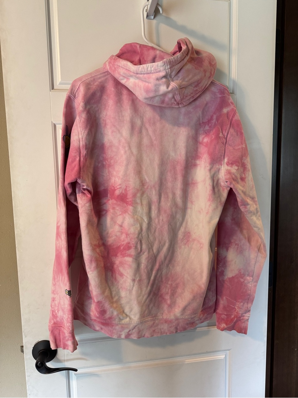 Pink Tie-Dye Smiley Daisy Hoodie| FUSCHIA LIL THANG TIE DYE HOODIE - Picture 6 of 6